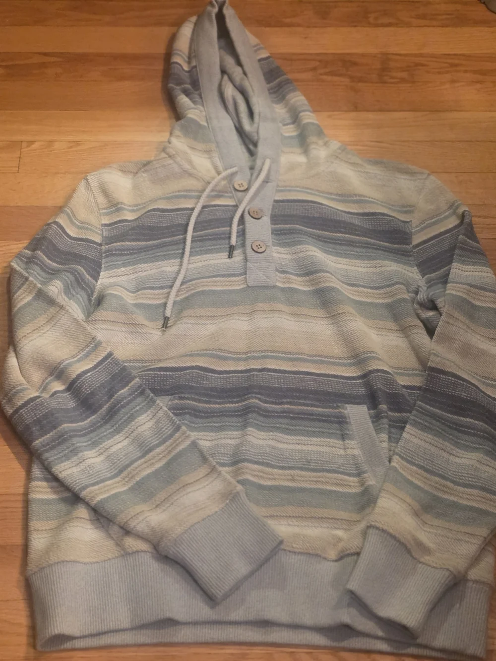Faherty Campfire Shoreline Hoodie Men’s Pullover Tribal Beachy Surf Pockets Xs